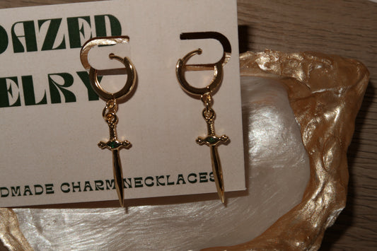 Austin Emerald Dagger Earrings